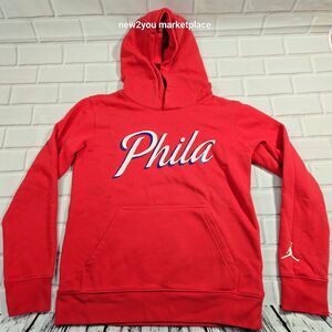 PHILADELPHIA 76ERS Hoodie kids medium Red Jordan Sweatshirt Sweater warm long